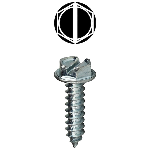 Dottie Sheet Metal Screw, #6 x 2 in, Zinc Plated Steel Flange Hex Head Combination Phillips/Slotted Drive HWSMS62 - main